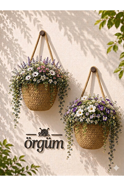ÖRGÜM Korpa Dekorativna Mini 2-dijelna saksija za cveće 12x10 cm BILJKE I VEŠ...
