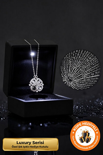 Lucente Jewellery Işıklı Hediye Kutulu 100 Dilde Seni Seviyorum Yoncalı 925 A...