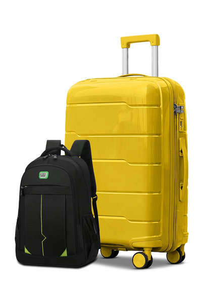 ZAAPPY Unbreakable PP 24 Inch[20-25kg] Luggage with Stylish Backpack Combo