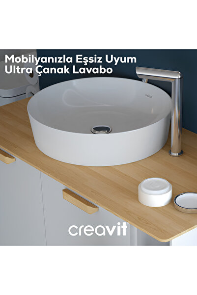 Creavit Ultra 45 cm Tezgah Üstü Çanak Lavabo UL145