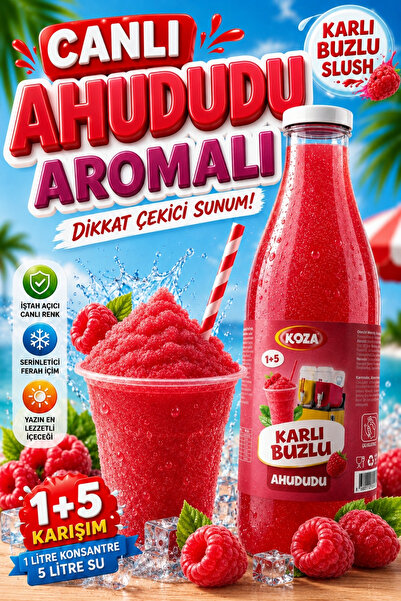 Koza Premium Selection Ice Slush Ahududu Aromalı Buzlaş Karlama Karlı Buzlu K...