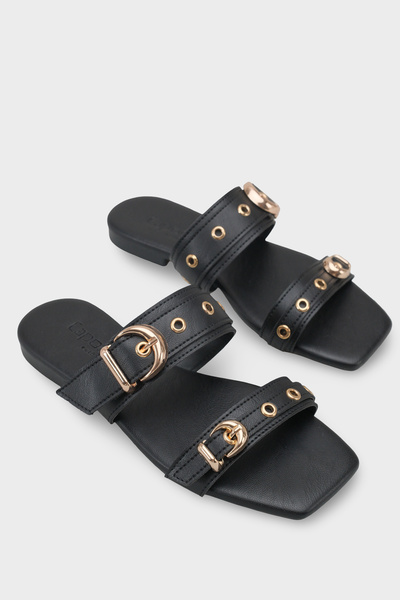 Capone Outfitters Дамски чехли Ники с равна подметка, с две метални катарами ...