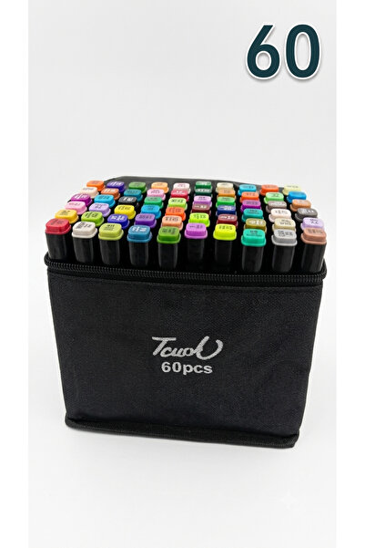 Fidanx Marker Felt-Tip Pen Set 60 Colors Double Tipped Professional Drawing &...