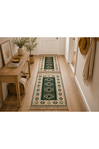 OEM 1+1 Covoare tradiționale țesut , față-verso, dimensiune 60x120cm,verde.;