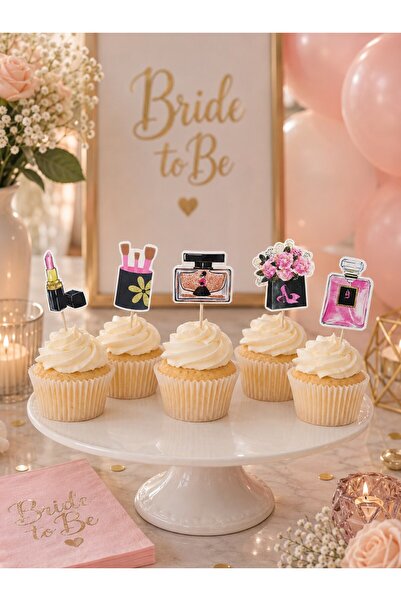 Parti Adresi Bride To Be Kürdan Süslü Cupcake Kürdanı Pasta Süsü 10'lu