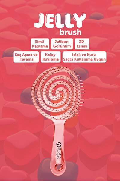 PROCO Perie de păr Beauty Pro JELLY - Perie de păr tridimensională 3D flexibi...