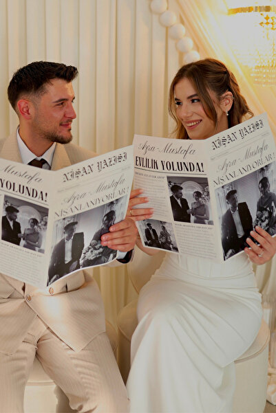 Hobi Sepeti Kişiye Özel Nişan Gazetesi 2 adet | 4 Sayfa 35x50 cm | Fotoğraflı...