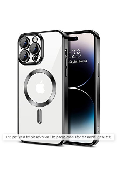 Techsuit Калъф за Samsung Galaxy A55 5G - Луксозен кристален MagSafe - Черен