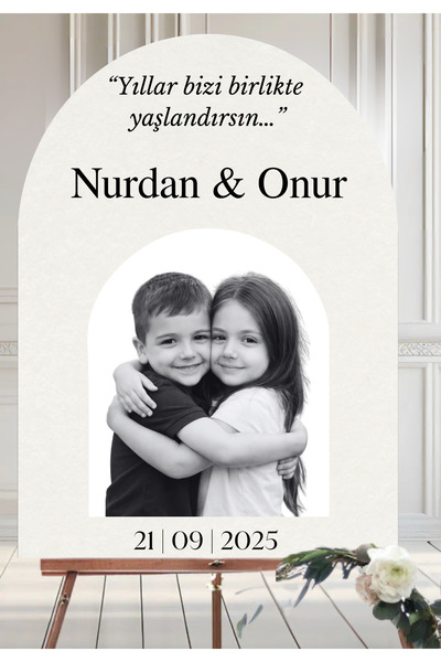 Hobi Sepeti Kişiye Özel Çocukluk Fotoğraflı Kanvas Karşılama Panosu 50x70 cm ...