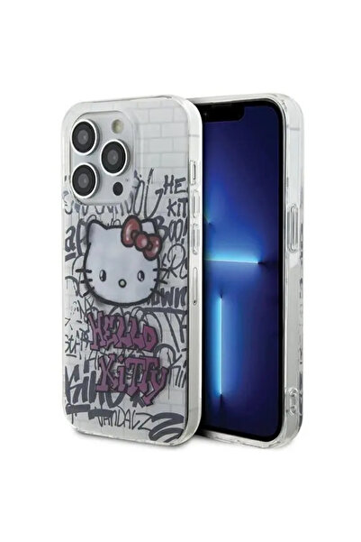 Hello Kitty Husă IML Kitty On Bricks Graffiti pentru iPhone 14 Pro Max - albă