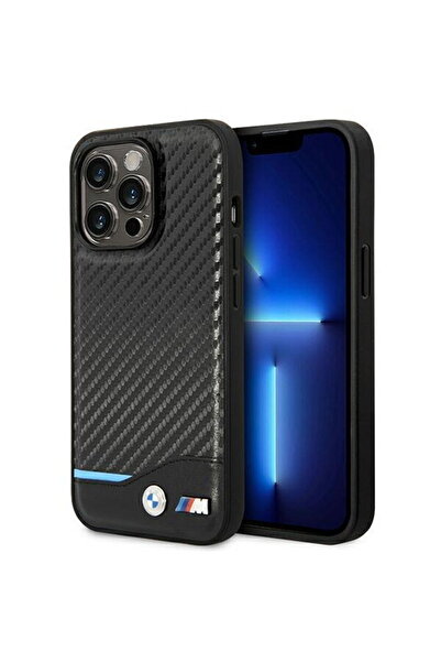 BMW Husă BMHCP14L22NBCK iPhone 14 Pro 6.1 " negru / piele neagră carbon