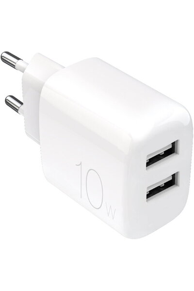 Puro 2x USB-A 10W Alb