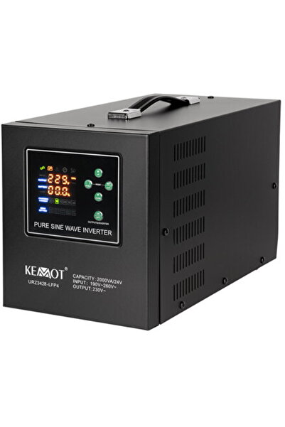 Kemot URZ3428-LFP4, 2000VA/1400W, 2 x Priza Schuko, Negru