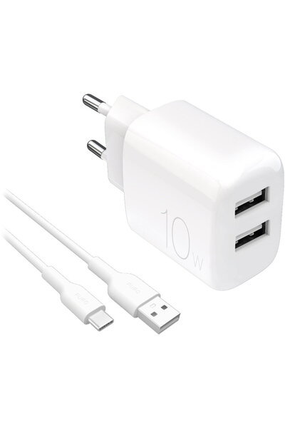 Puro 2x încărcător de perete USB-A 10W Alb