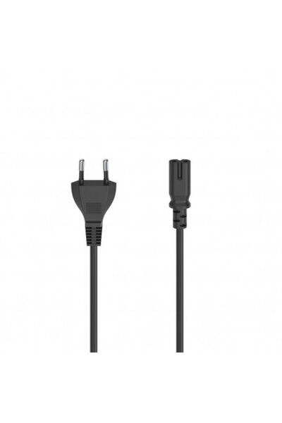 Hama Mains Cable, Euro Plug - 2-Pin Socket (Double Groove), 1.5 m