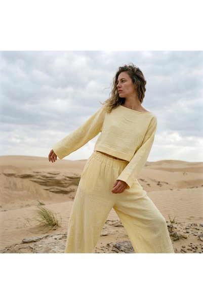 Su Koleksiyon Soul Muslin Blazer Pants Set / Yellow