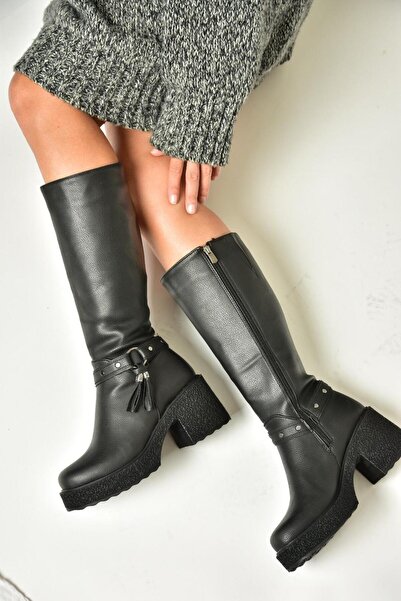 Fox Shoes T996224009 Black Thick Heeled Women's Boots