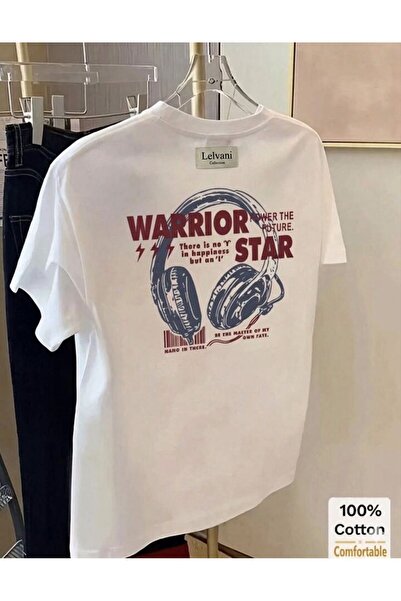 LELVANİ Warrior Star Music Detailled Crewneck Unisex Tee Shirt