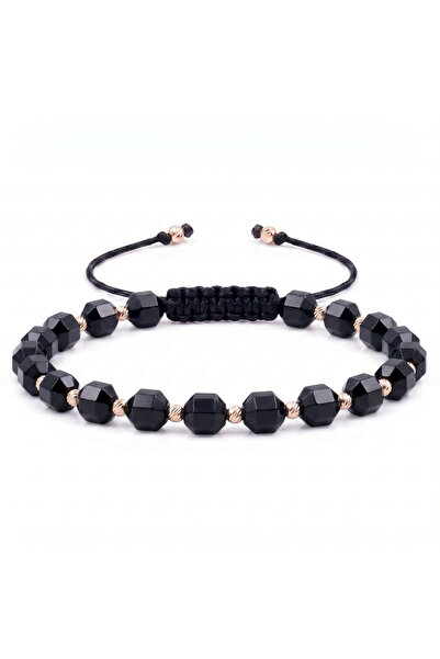 MANAVA Bratara cu 20 de bile de Aur 14k si Onix