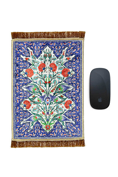Bursa İpek albastru cobalt Mousepad decorativ cu covor mic