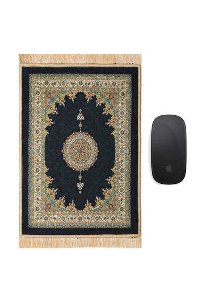 Bursa İpek Black Decorative Small Carpet Mousepad