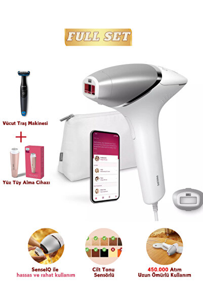 Philips IPL Lazer Epilasyon Aleti Hassas Cilt Sensörlü Tüy Dökücü Ev Tipi Yük...