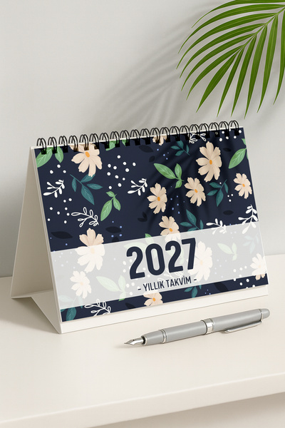 Eldesen Tasarım 2027 Masa Takvimi Spiralli A5 (21X16CM) Büyük Boy / Resmi Tat...