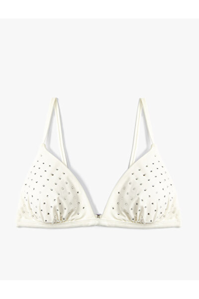 Koton Top de bikini triunghi cu broderie cu pietre strălucitoare