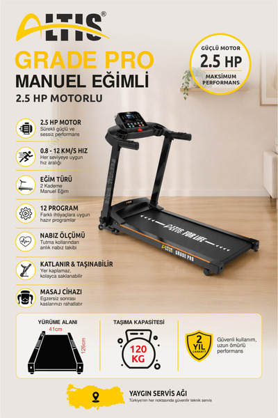 ALTIS Grade Pro Manuel Eğimli Koşu Bandı 2,5hp