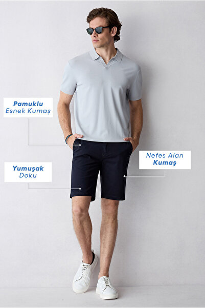 Kiğılı Regular Fit Standart Kesim Yan Cepli Pamuklu Bermuda Şort