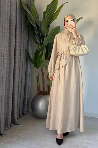 Asya Karen Shawl Collar Belted Long Dress