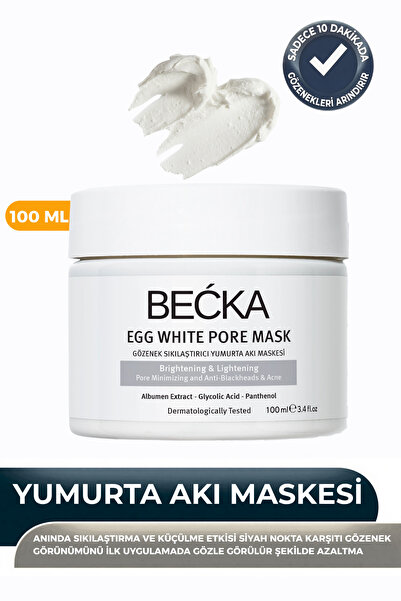 BECKA Gözenek Sıkılaştırıcı Yumurta Akı Maskesi - Siyah Nokta Karşıtı Egg Whi...