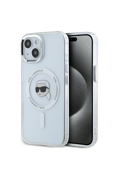 Karl Lagerfeld Husa pentru iPhone 15 - IML MagSafe (KLHMP15SHLSKIH) - White M...