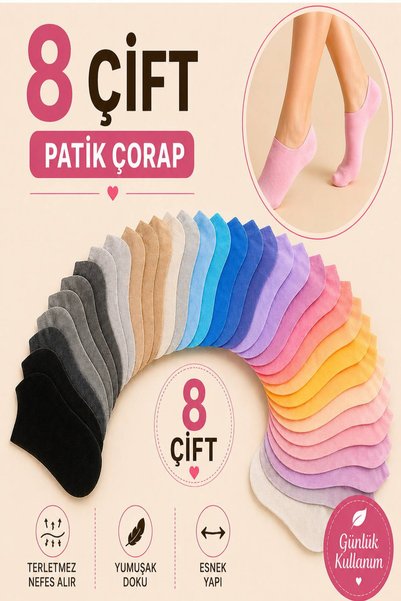 WORTHY SOCKS 8 Pack Women's Short Booties Ankle Socks 8 Pairs