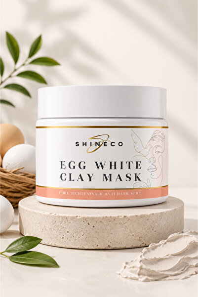 Shineco Yumurta Akı Kil Maskesi 50ml, Siyah Nokta, Gözenek Karşıtı, Cilt Beya...