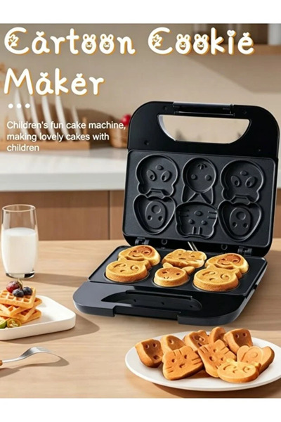 SOKANY SK-08005 Electric Cartoon Waffle Maker – 750W Non-Stick Waffle & Panca...