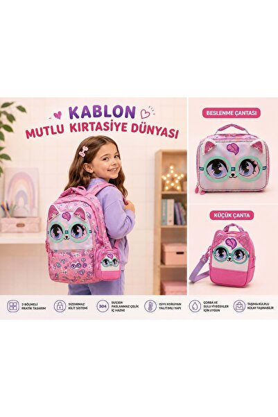 Vest Desenli Çanta seti 3 lü