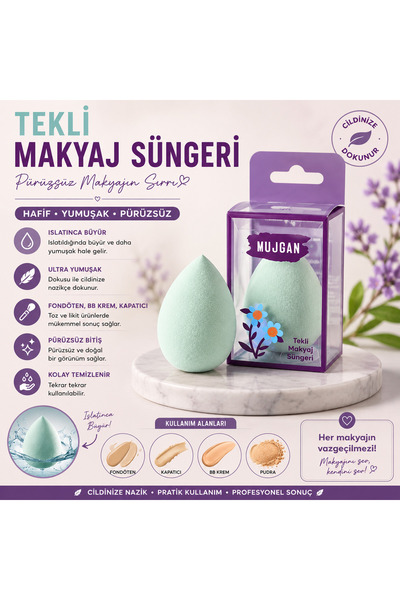 AL&ES kozmetik tekli yumurta makyaj süngeri beauty blender fondöten süngeri
