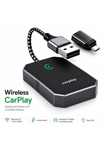 goBERA Adaptor Wireless Apple CarPlay goBERA ® Bluetooth 5.3, Wi-Fi 5.8GHz, P...