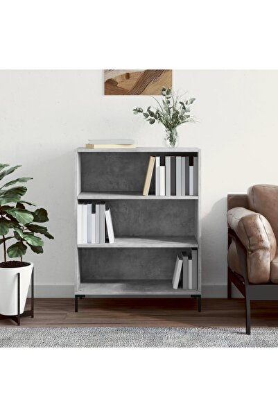Concept Bibliotecă, gri beton, 69,5x32,5x90 cm, lemn compozit