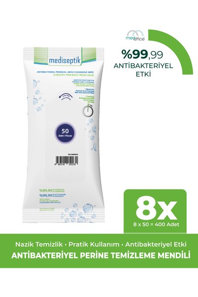 MEDİSEPTİK Antibakteriyel Perine Bölgesi Temizleme Havlusu 50 li x 8 adet