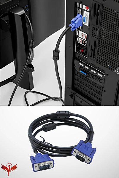 KAJİWA 1.5 Metre VGA Kablo Monitör-Pc Görüntü Kablosu Premium 1.5mt
