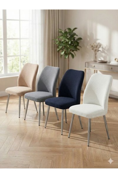 coverbox Oval Chair Cover Large Oval Stretch Fabric Washable Stretch Elastic Chair Cover Grey Color