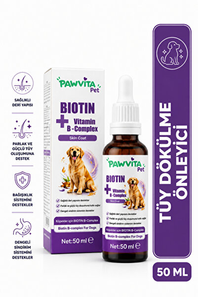 PAWVİTAPET Köpekler İçin Biotinli B Complex Damla 50 ml Tüy Dökülmesine Karşı...
