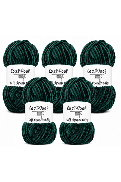 Coziwool Kadife İp Soft Chenille Bulky 5'li Paket 5x100 Gr 120 Mt El Örgü İpi