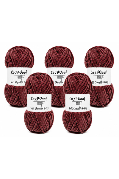 Coziwool Kadife El Örgü İpliği Soft Chenille Bulky 5'li paket, 5X100 Gr. 120 ...