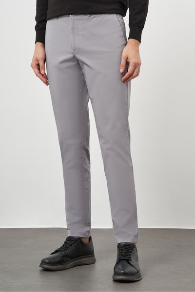 Morven Pánske Slim Fit Chino nohavice z bavlny s bočným vreckom