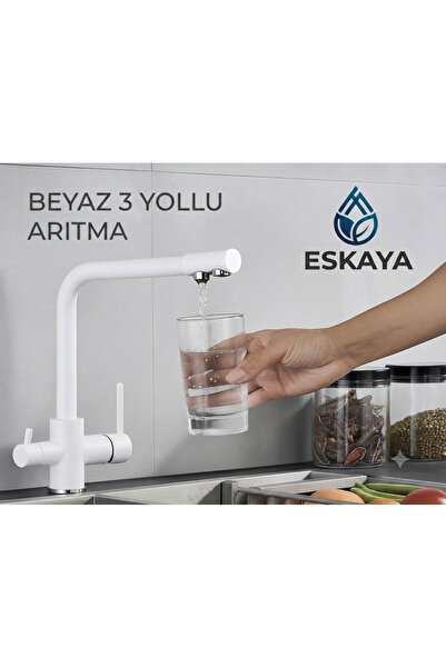 eskaya خلاط مطبخ ESKA بتفاصيل من الكروم الأبيض مع مدخل تنقية ثلاثي الاتجاهات