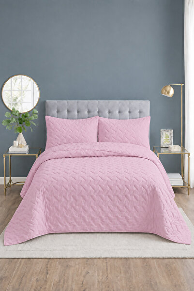 LALHOME طقم غطاء سرير مزدوج ميلينا 260x240 سم - مع كشكشة و2 وسادة 100% بوليست...