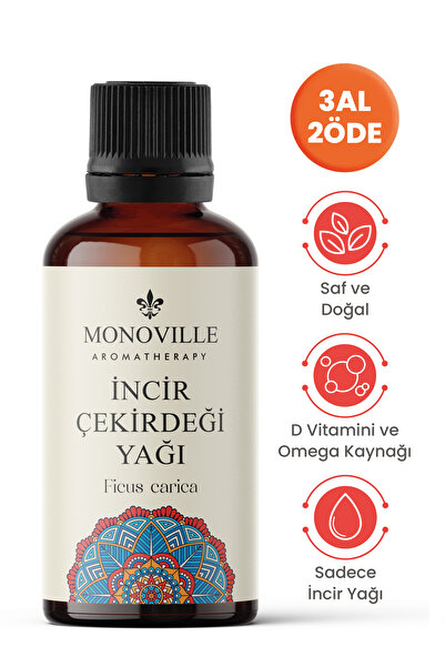 Monoville İncir Çekirdeği Yağı 30 ml Soğuk Sıkım Saf ve Doğal (Fig Seed Oil)